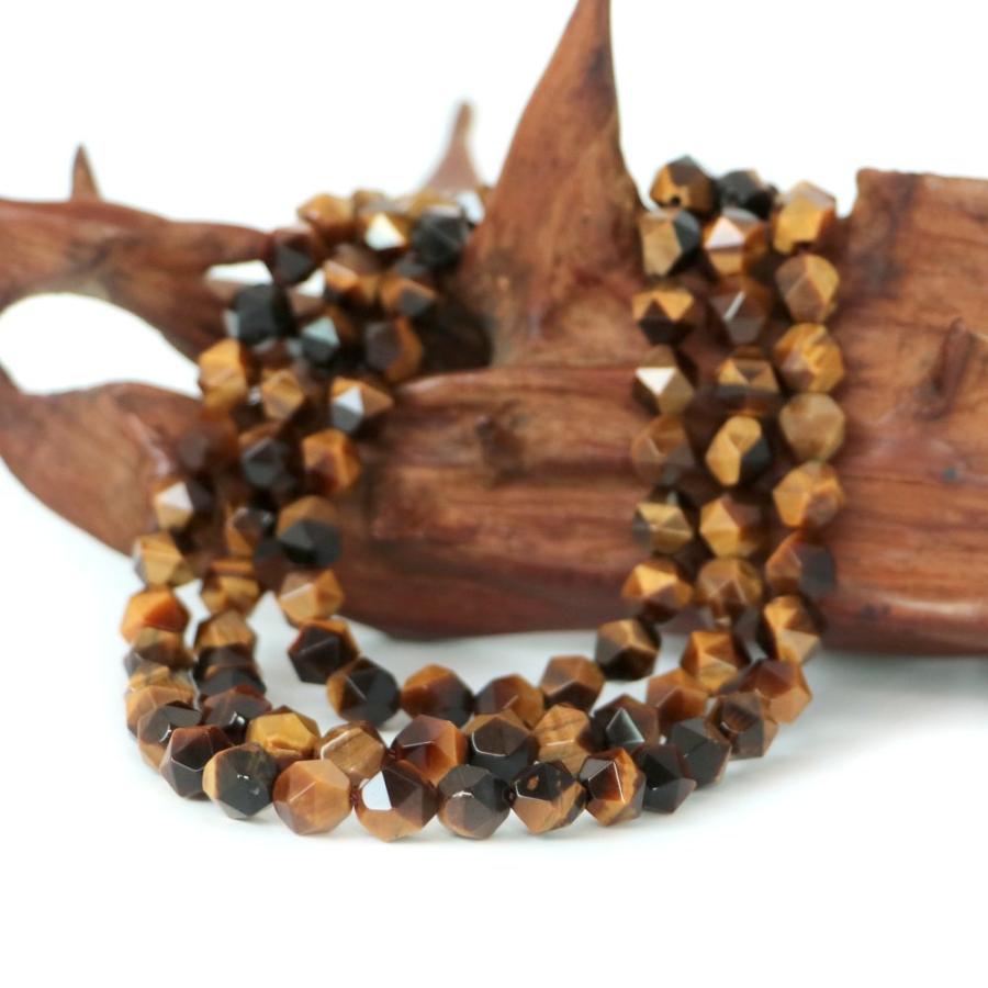 パワーストーン 天然石 ブレスレット タイガーアイ ダイヤカット 8mm 数珠 念珠 Bracelet お試し価格 |  | 11