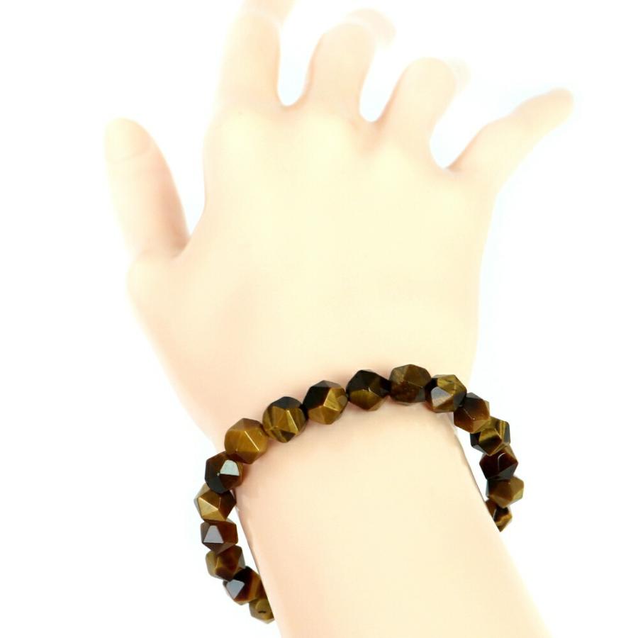 パワーストーン 天然石 ブレスレット タイガーアイ ダイヤカット 8mm 数珠 念珠 Bracelet お試し価格 |  | 02