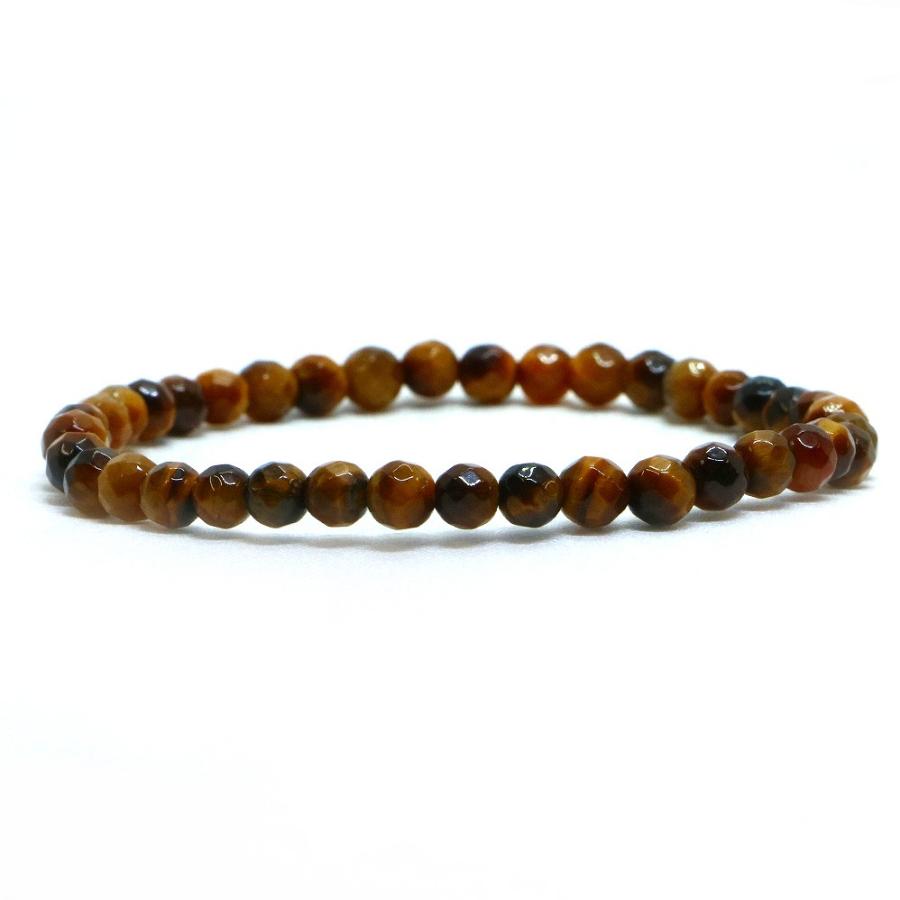 パワーストーン 天然石 ブレスレット タイガーアイ カット 4mm 数珠 念珠 Bracelet お試し価格 | 