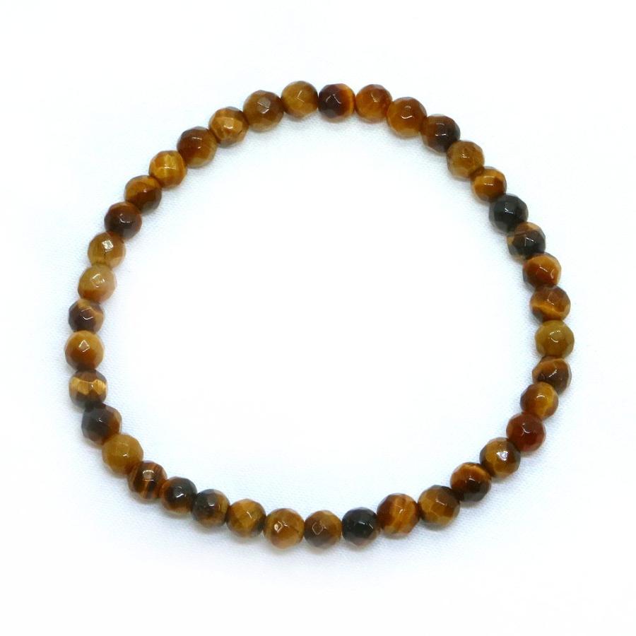 パワーストーン 天然石 ブレスレット タイガーアイ カット 4mm 数珠 念珠 Bracelet お試し価格 |  | 01