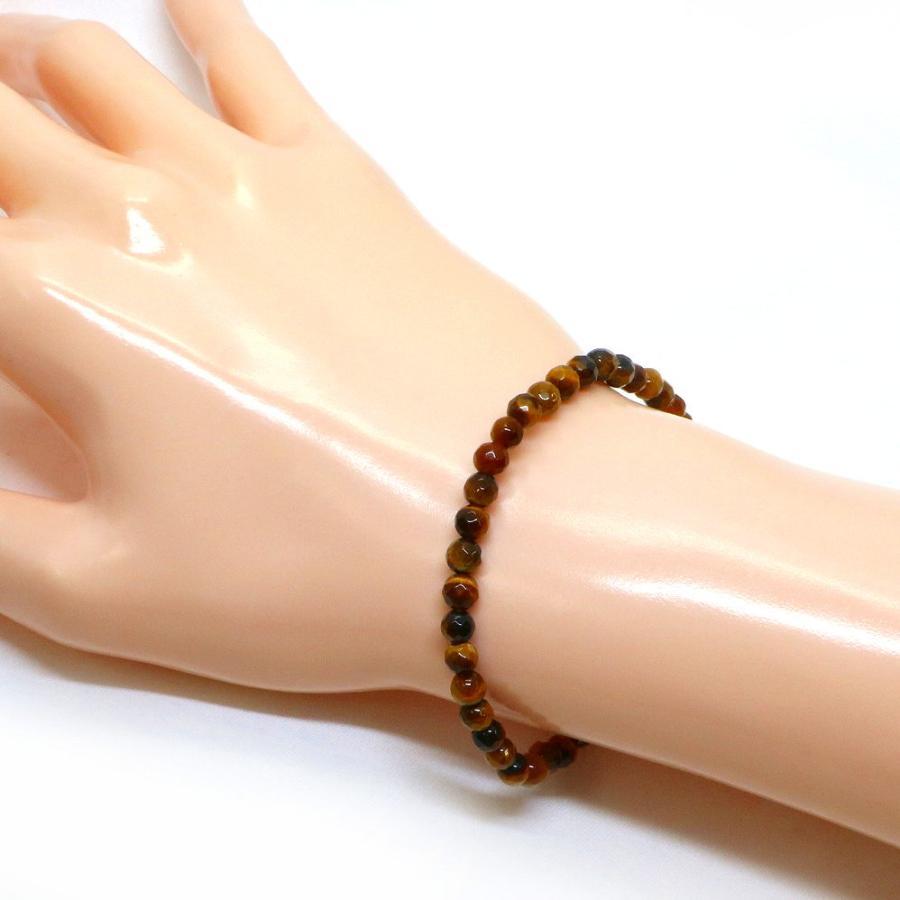 パワーストーン 天然石 ブレスレット タイガーアイ カット 4mm 数珠 念珠 Bracelet お試し価格 |  | 02