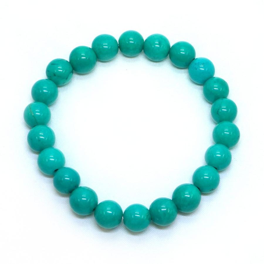パワーストーン 天然石 ブレスレット ターコイズ トルコ石 丸玉 8mm 数珠 念珠 Bracelet お試し価格 |  | 01
