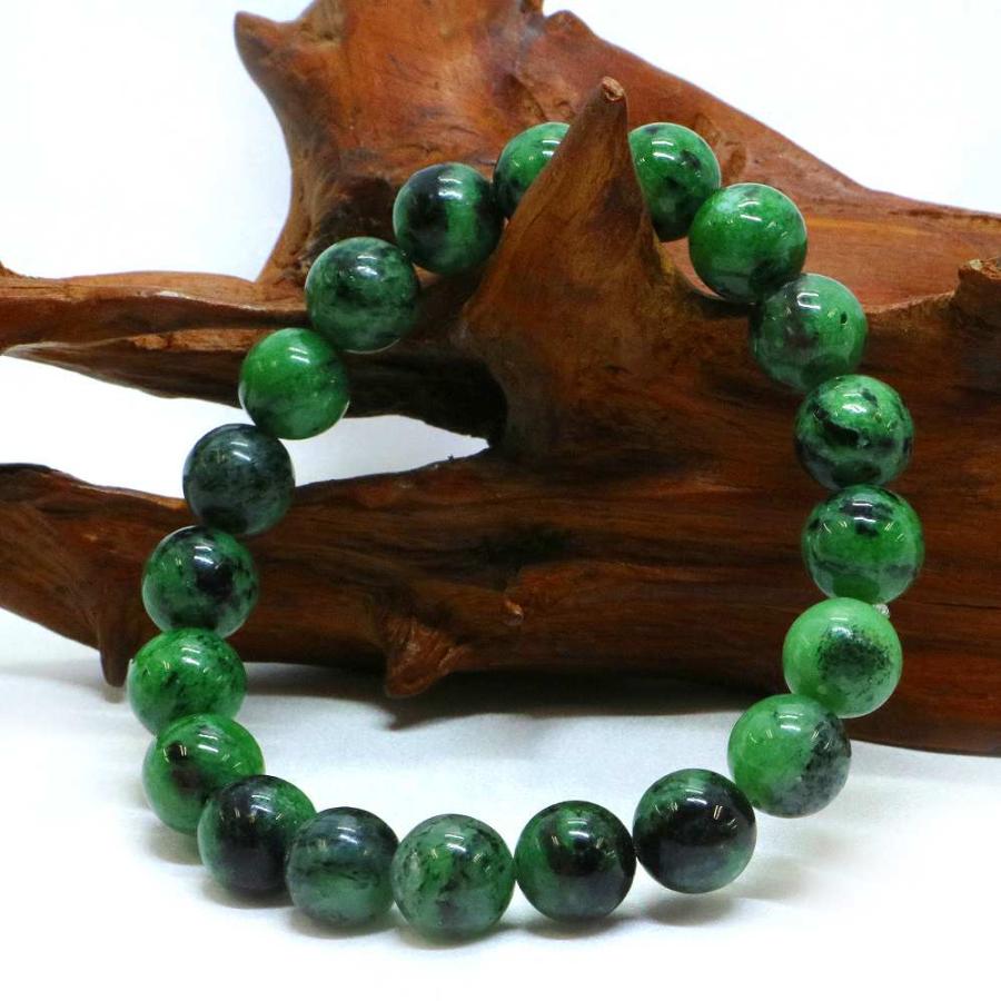 パワーストーン 天然石 ブレスレット ゾイサイト 丸玉 10mm 数珠 念珠 Bracelet お試し価格 |  | 03