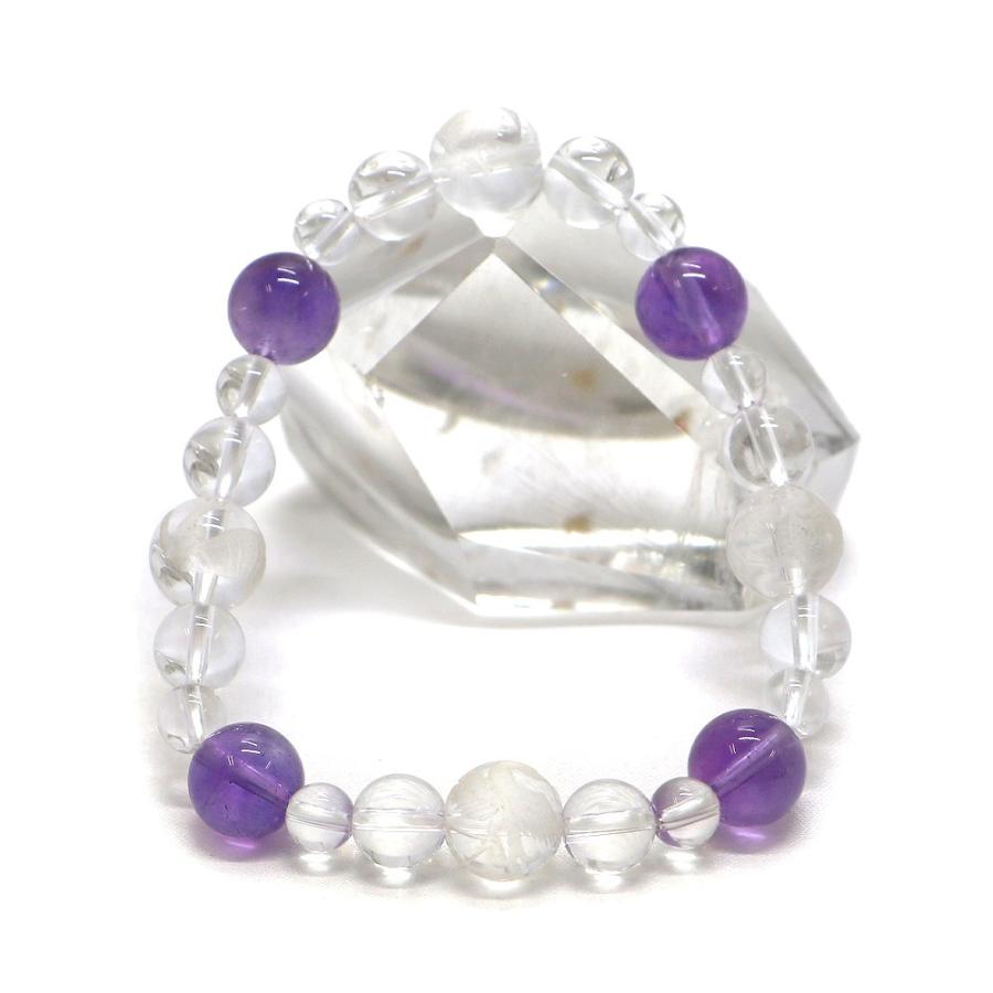 四神相応誕生石ブレスレット2月アメジスト 天然石ブレス パワーストーン Bracelet |  | 01