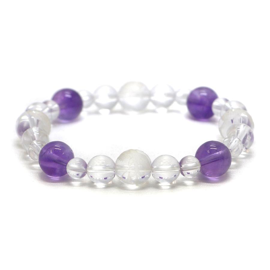 四神相応誕生石ブレスレット2月アメジスト 天然石ブレス パワーストーン Bracelet |  | 02