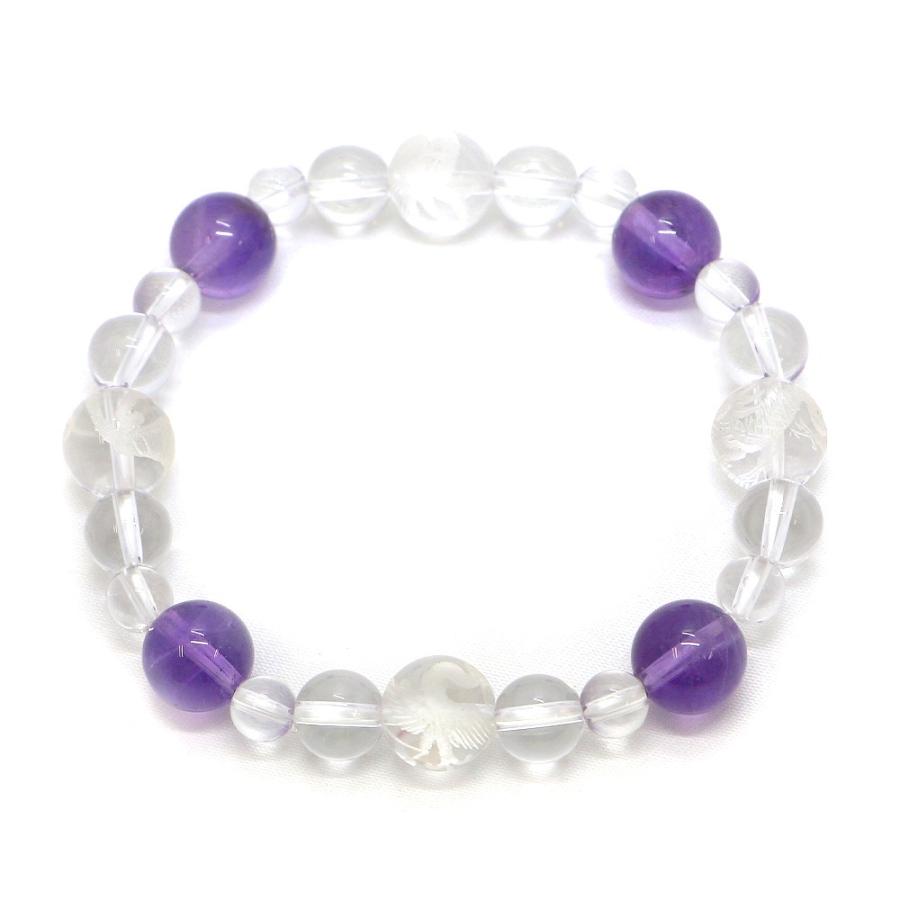 四神相応誕生石ブレスレット2月アメジスト 天然石ブレス パワーストーン Bracelet |  | 03
