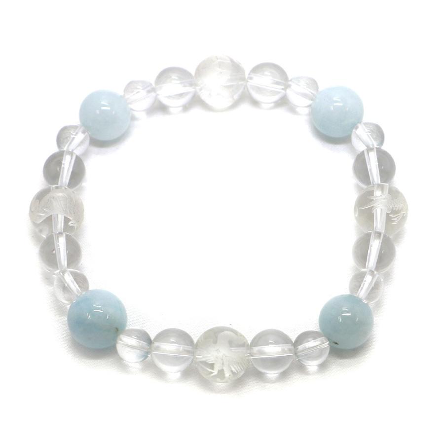 四神相応誕生石ブレスレット3月アクアマリン 天然石ブレス パワーストーン Bracelet |  | 03