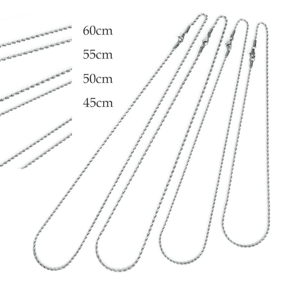 ステンレスチェーン ロープ シルバー 45cm/2mm 50cm/2mm 55cm/2.5mm 60cm/2.5mm |  | 01