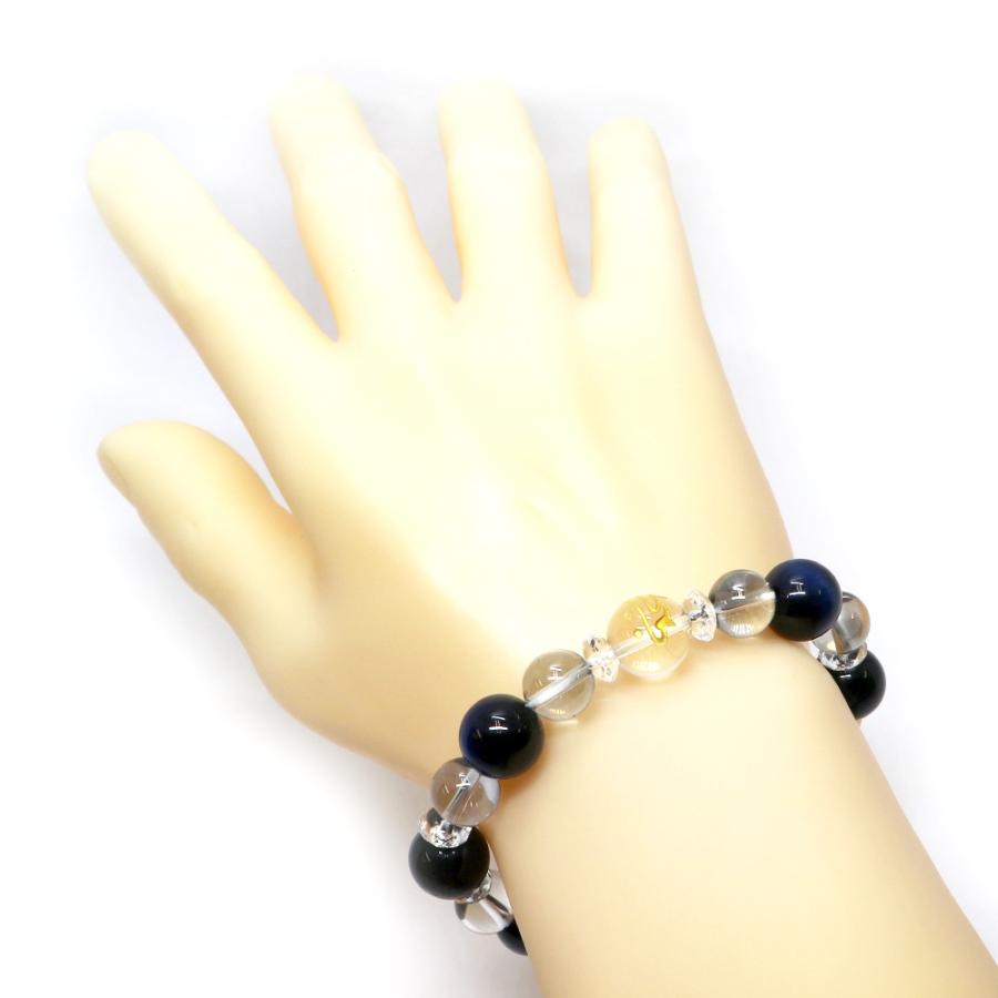 水晶梵字ブレスレット・ブルーフローライトのコンビ 天然石ブレス パワーストーン Bracelet |  | 04