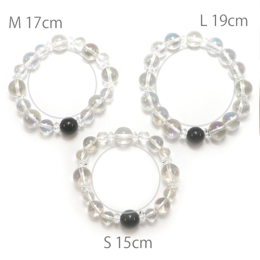 水晶梵字ブレスレット・ブルーフローライトのコンビ 天然石ブレス パワーストーン Bracelet |  | 07