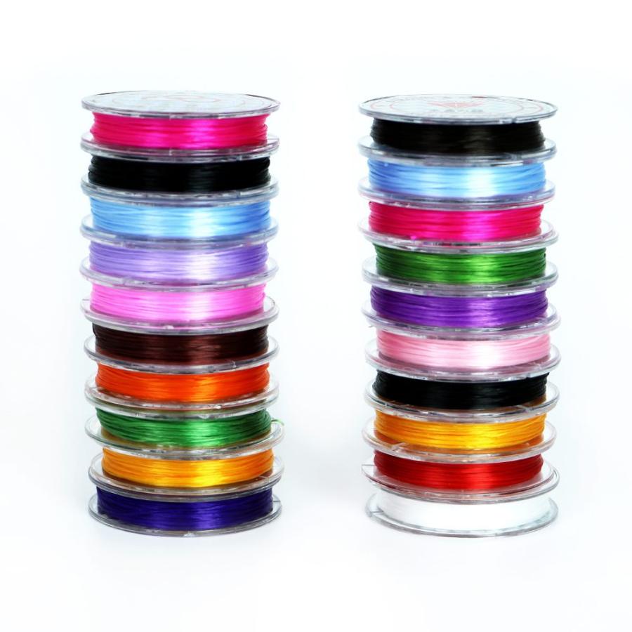 オペロンゴム 10m巻き 10色セット アクセサリーパーツ ビーズ通し針1本付属 2個までメール便可 | 