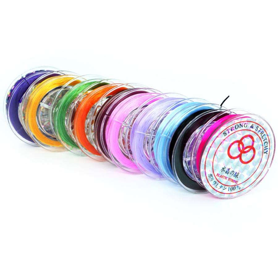 オペロンゴム 10m巻き 10色セット アクセサリーパーツ ビーズ通し針1本付属 2個までメール便可 |  | 01