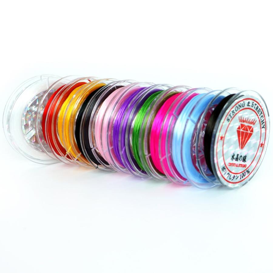オペロンゴム 10m巻き 10色セット アクセサリーパーツ ビーズ通し針1本付属 2個までメール便可 |  | 03