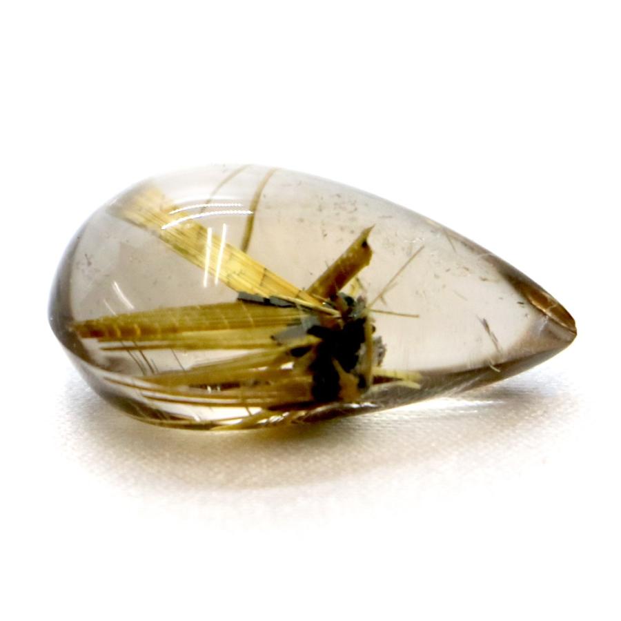 タイチンルチルクォーツ ティアドロップ24mm 21.33ct ルチルレイテッド Taichin 金紅石 ルース 裸石 マクラメ パワーストーン 天然石の画像