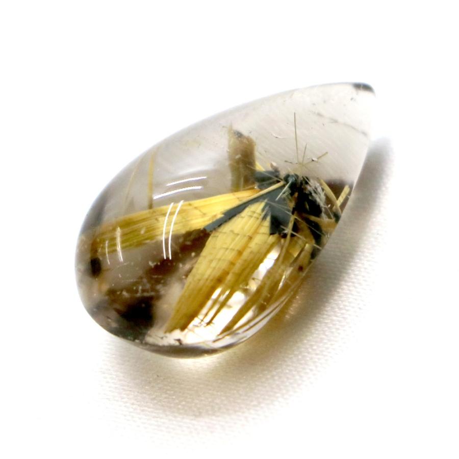 タイチンルチルクォーツ ティアドロップ24mm 21.33ct ルチルレイテッド Taichin 金紅石 ルース 裸石 マクラメ パワーストーン 天然石の画像