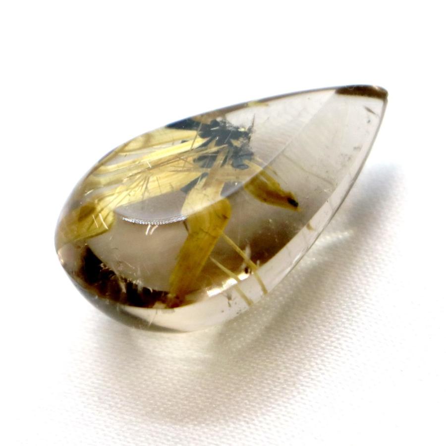 タイチンルチルクォーツ ティアドロップ24mm 21.33ct ルチルレイテッド Taichin 金紅石 ルース 裸石 マクラメ パワーストーン 天然石の画像