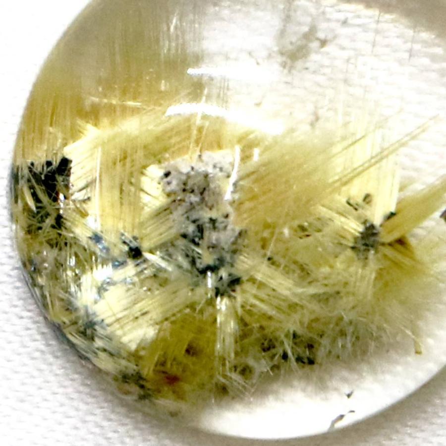 タイチンルチルクォーツ カボション17mm 14.18ct ルチルレイテッド Taichin 金紅石 ルース 裸石 マクラメ パワーストーン 天然石の画像