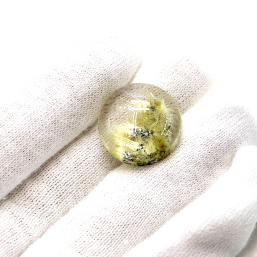 タイチンルチルクォーツ カボション17mm 14.18ct ルチルレイテッド Taichin 金紅石 ルース 裸石 マクラメ パワーストーン 天然石の画像