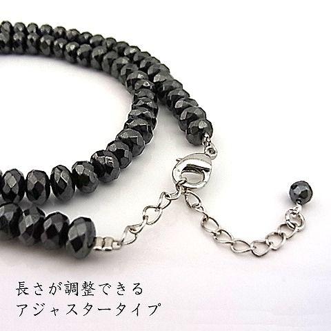 パワーストーン 天然石 ネックレス レディース へマタイト 4×6ｍｍ ボタンカット アジャスター付 |  | 01