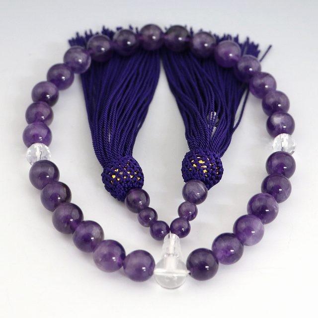 数珠 念珠 じゅず 男女兼用 天然石 紫水晶 アメジスト(ojyuzu