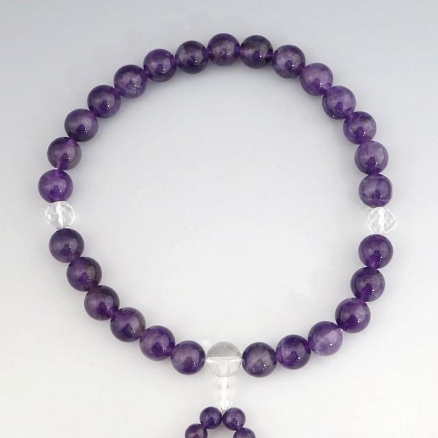数珠 念珠 じゅず 男女兼用 天然石 紫水晶 アメジスト(ojyuzu