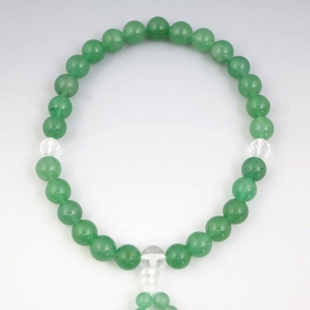 数珠 念珠 じゅず 男女兼用 天然石 インド翡翠 アベンチュリン