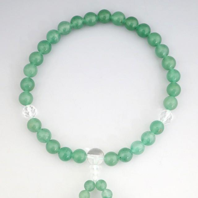 数珠 念珠 じゅず 女性用 天然石 インド翡翠 アベンチュリン : ジェム