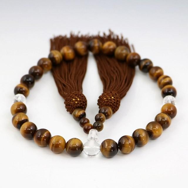 数珠 念珠 じゅず 男女兼用 天然石 虎眼石 タイガーアイ : ジェム