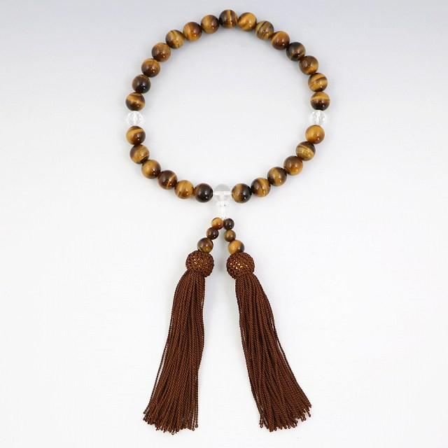 数珠 念珠 じゅず 男女兼用 天然石 虎眼石 タイガーアイ : ジェム