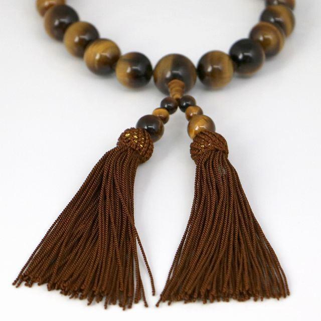 数珠 念珠 じゅず 男性用 天然石 虎眼石 タイガーアイ(ojyuzu-tiger14