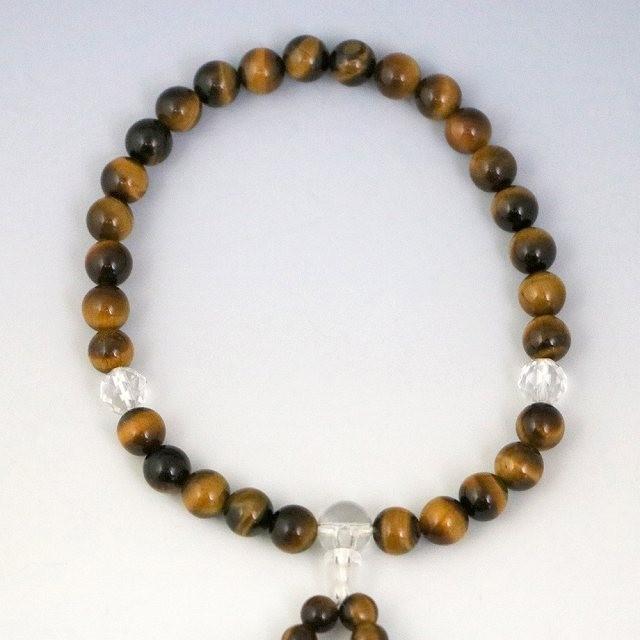 数珠 念珠 じゅず 女性用 天然石 虎眼石 タイガーアイ(ojyuzu-tiger8