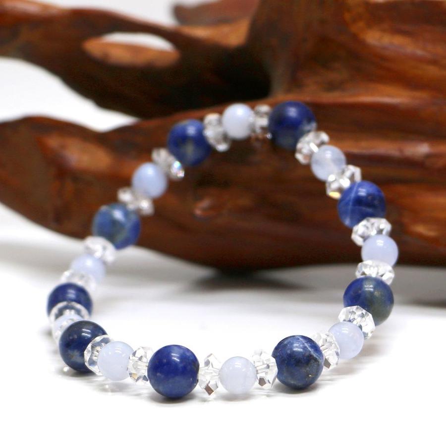 パワーストーン ブレスレット ソーダライト＆ブルーレースアゲートの