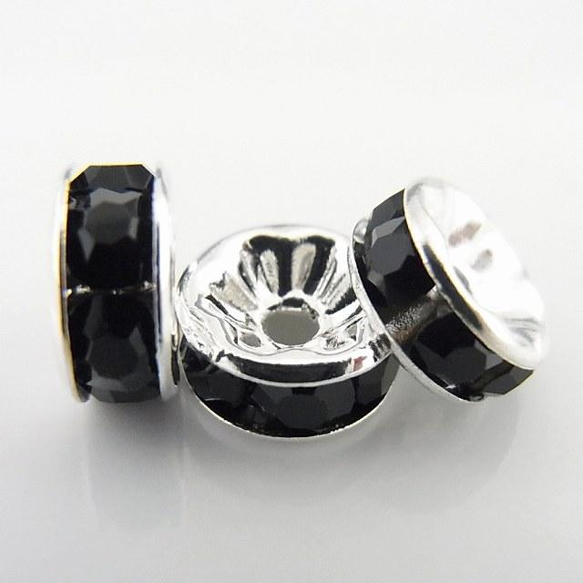 ロンデル/平型/シルバー×ブラック アクセサリーパーツ | 