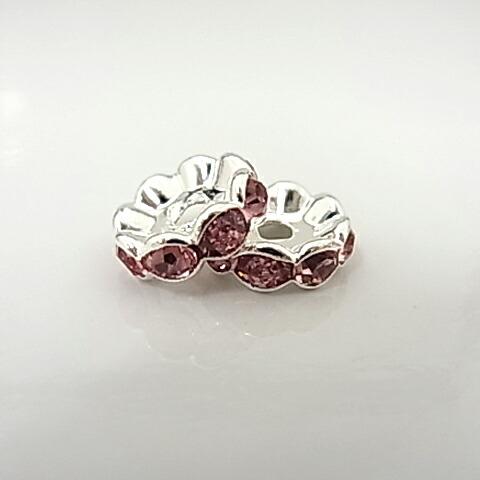 ロンデル/波型/シルバー×ピンク アクセサリーパーツ |  | 01