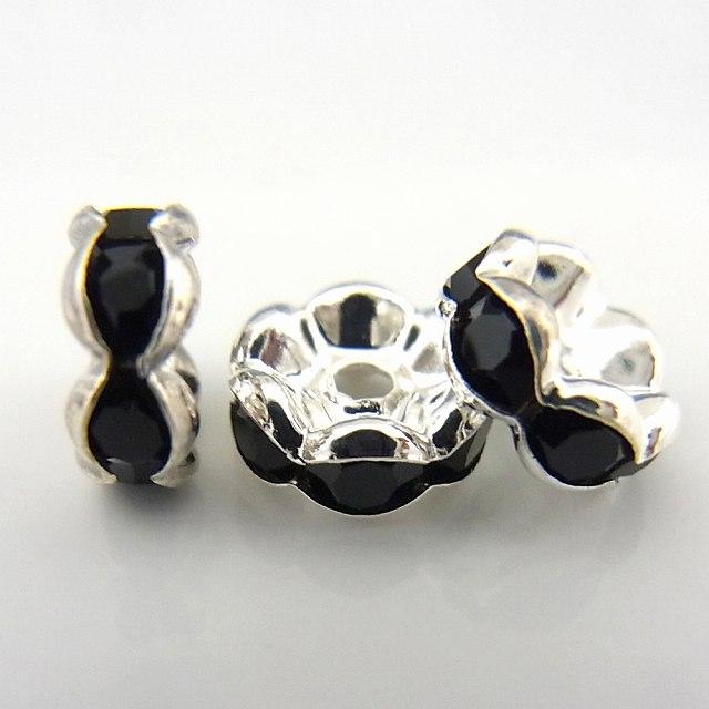 ロンデル/波型/シルバー×ブラック アクセサリーパーツ | 