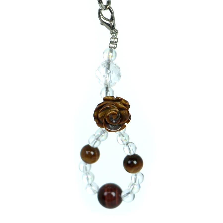 ストラップ パワーストーン 天然石 開運 お守り タイガーアイ レッドタイガーアイ アクアオーラ 水晶 | 