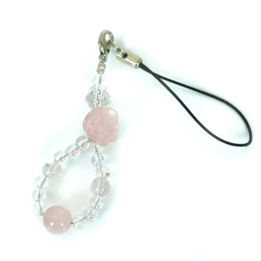 ストラップ パワーストーン 天然石 開運 お守り ローズクォーツ アクアオーラ 水晶 |  | 01