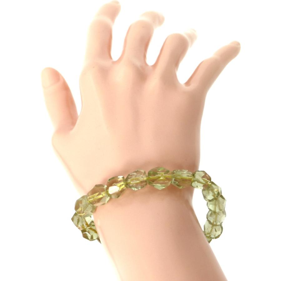 リビアングラス カット ハイクオリティー １点もの ブレスレット 数珠 パワーストーン 天然石 アクセサリー ハンドメイド |  | 03