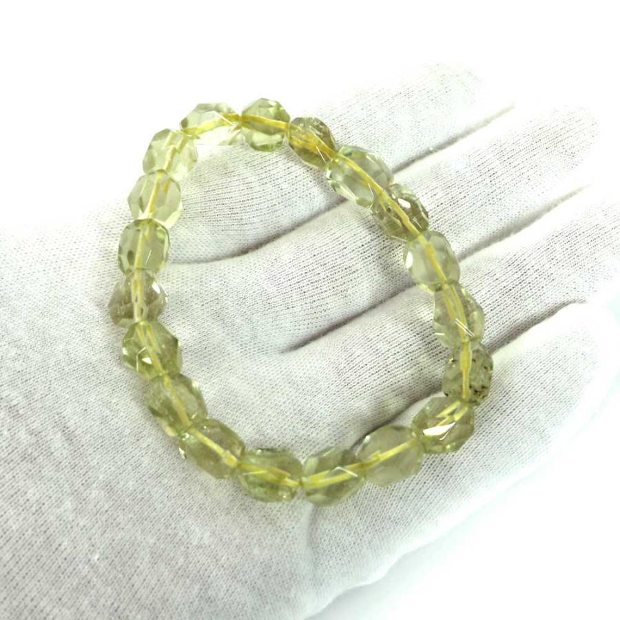 リビアングラス カット ハイクオリティー １点もの ブレスレット 数珠 パワーストーン 天然石 アクセサリー ハンドメイド |  | 04