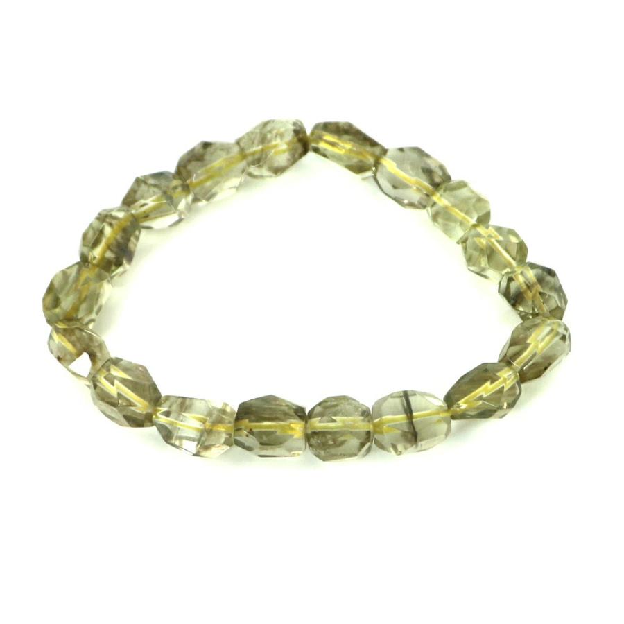 リビアングラス カット ハイクオリティー １点もの ブレスレット 数珠 パワーストーン 天然石 アクセサリー ハンドメイド |  | 01