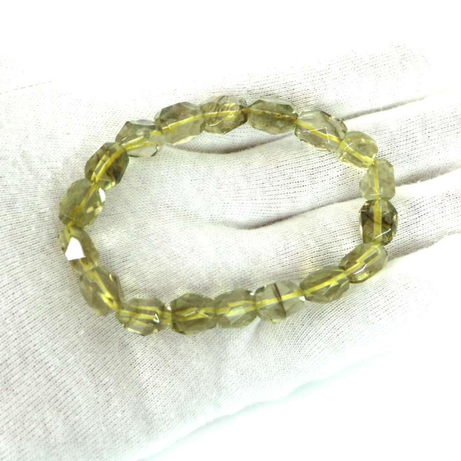 リビアングラス カット ハイクオリティー １点もの ブレスレット 数珠 パワーストーン 天然石 アクセサリー ハンドメイド |  | 04