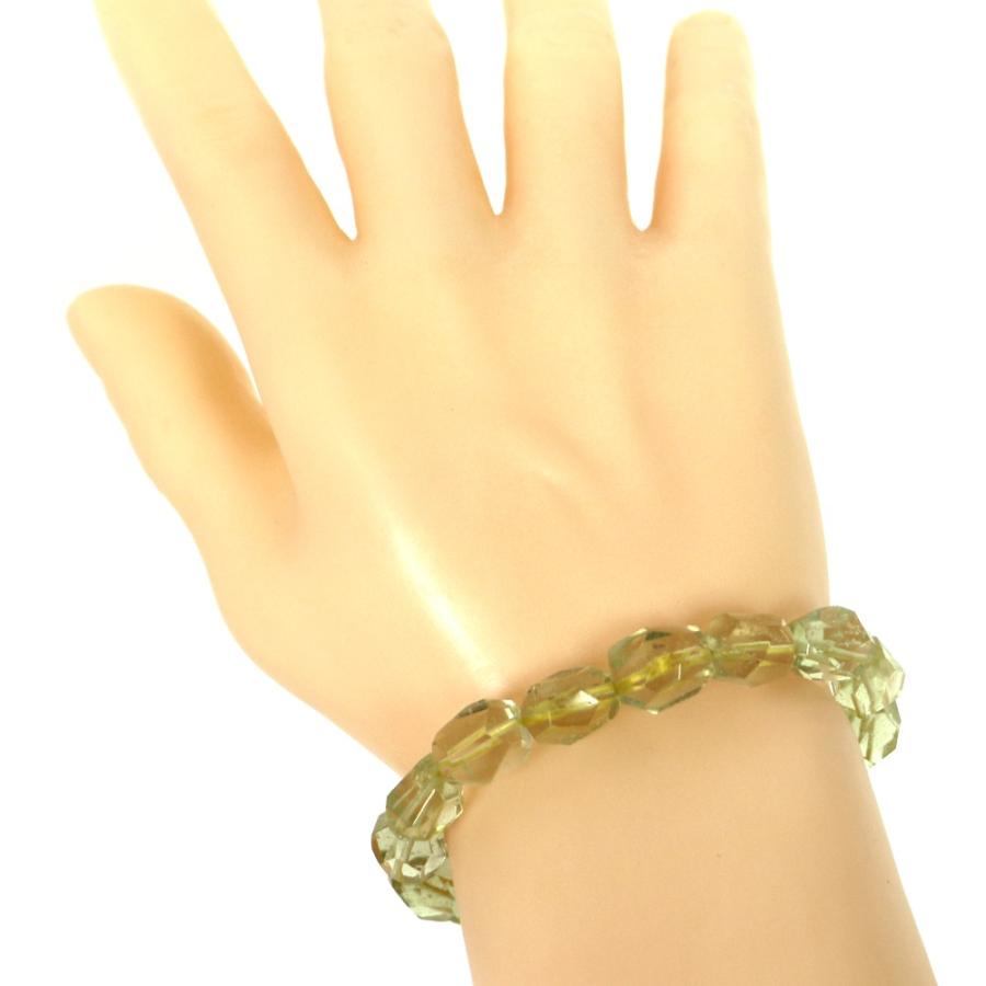 リビアングラス カット ハイクオリティー １点もの ブレスレット 数珠 パワーストーン 天然石 アクセサリー ハンドメイド |  | 03