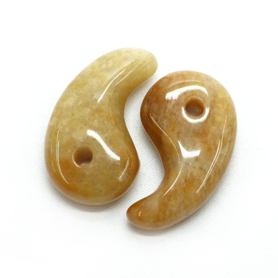 勾玉 イエロージェード Lサイズ 大きめ 天然石 パワーストーン 曲玉 お守り | 