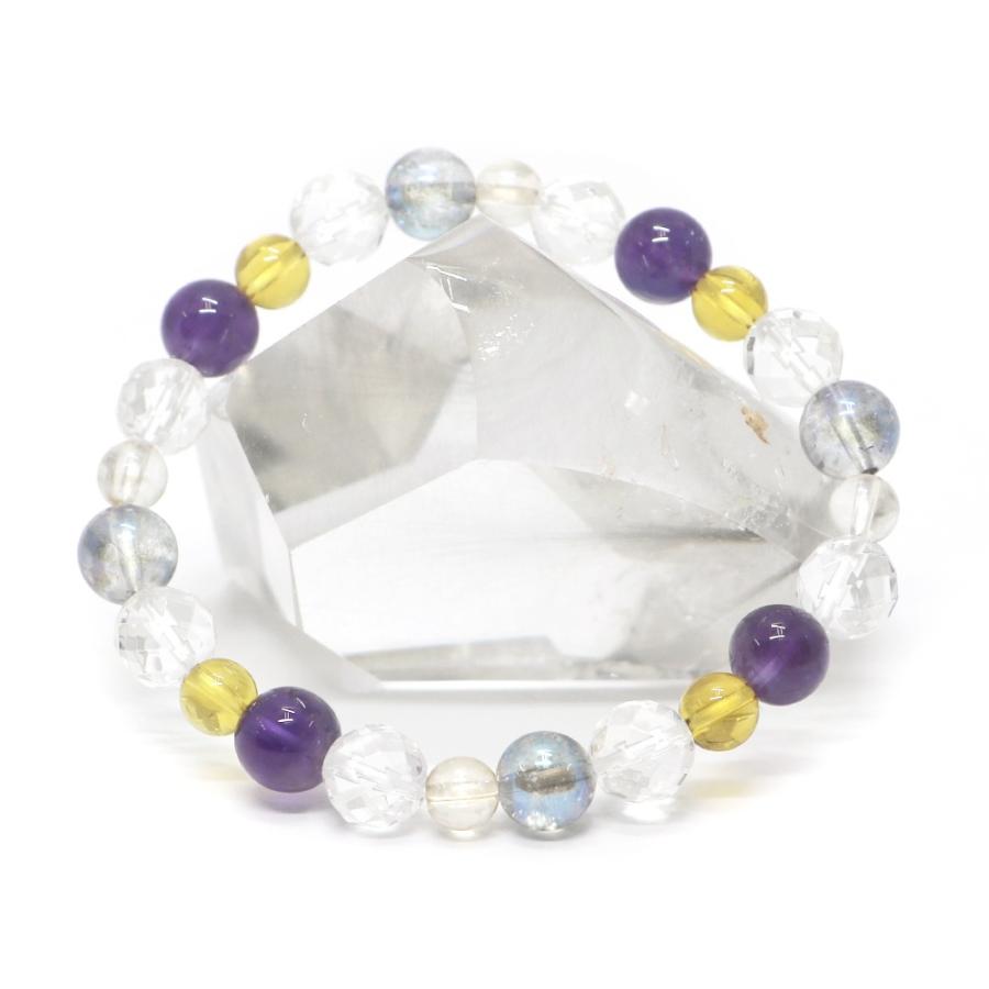 コンビブレスレット ゴールデンオーラ アメジスト 水晶 パワーストーン Bracelet 天然石 | 