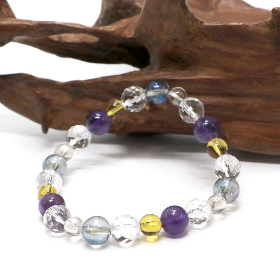 コンビブレスレット ゴールデンオーラ アメジスト 水晶 パワーストーン Bracelet 天然石 |  | 02