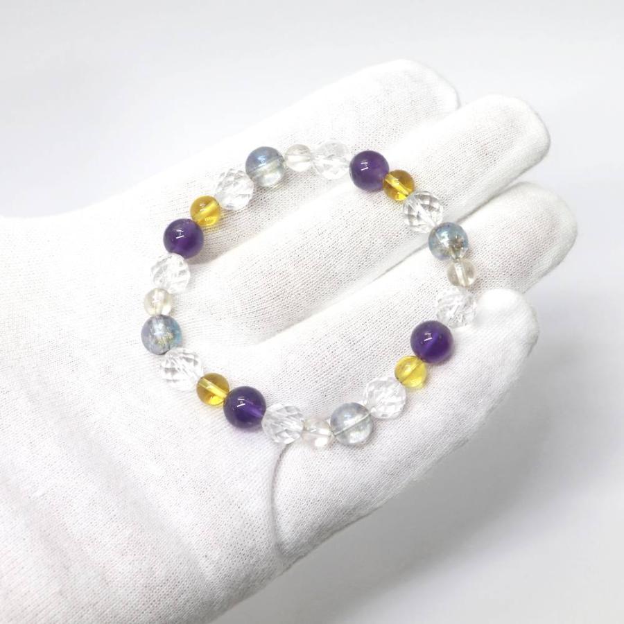 コンビブレスレット ゴールデンオーラ アメジスト 水晶 パワーストーン Bracelet 天然石 |  | 04
