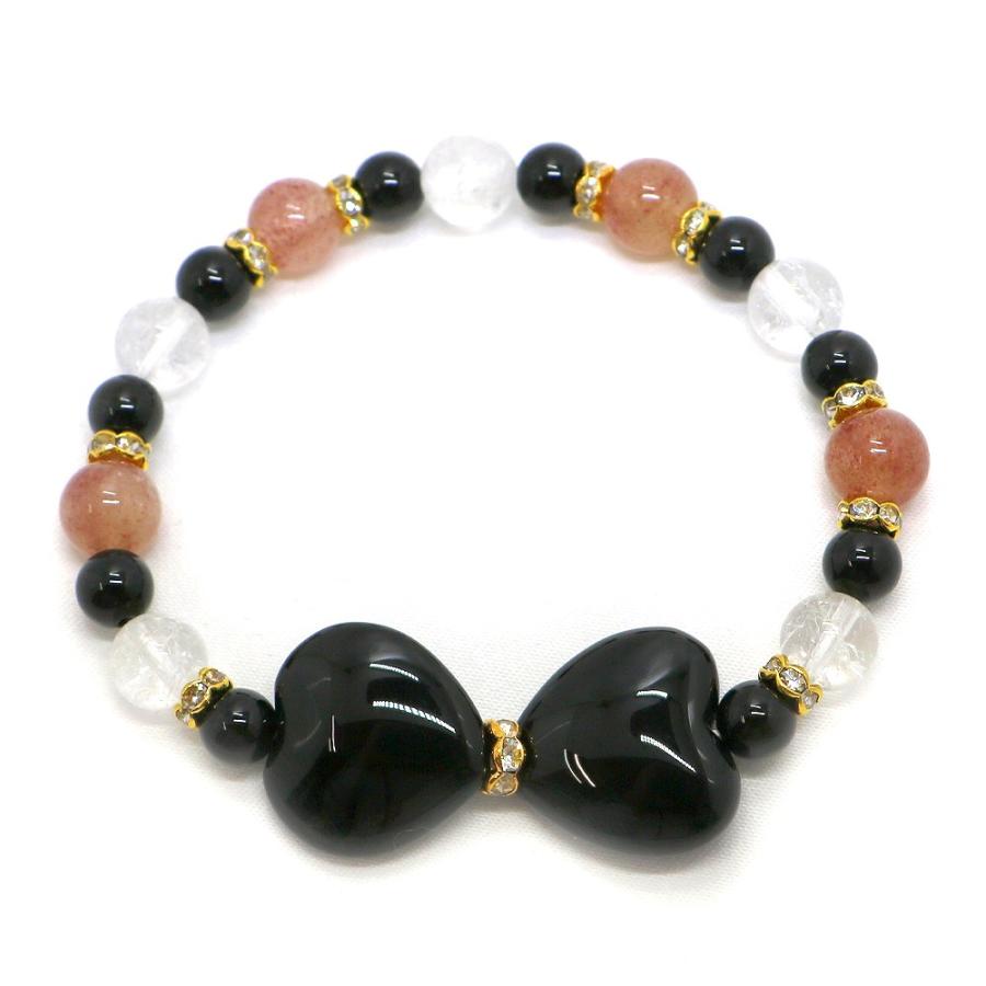 オニキス・リボンブレスレット 天然石ブレス パワーストーン Bracelet