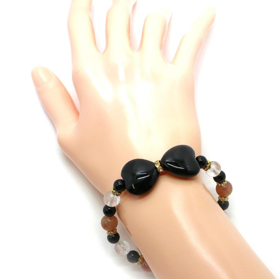 オニキス・リボンブレスレット 天然石ブレス パワーストーン Bracelet