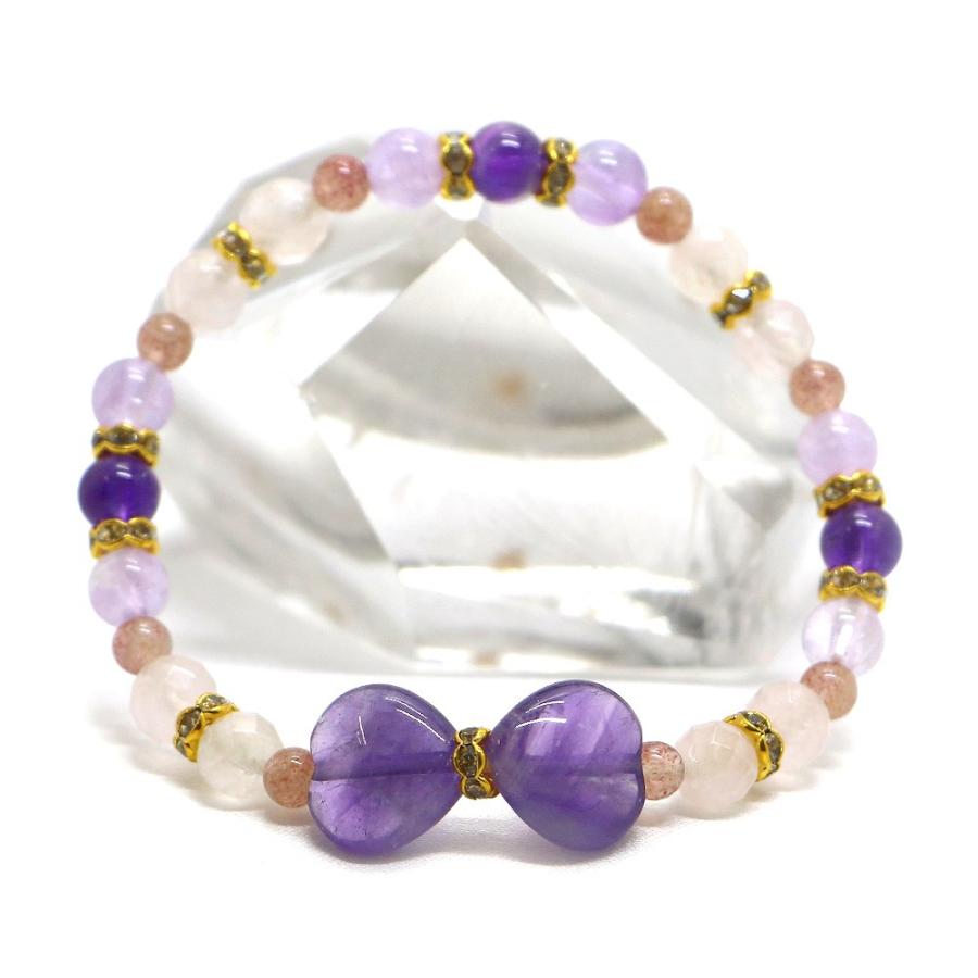 アメジスト・リボンブレスレット 天然石ブレス パワーストーン Bracelet | 