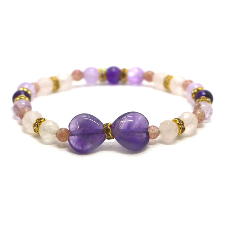 アメジスト・リボンブレスレット 天然石ブレス パワーストーン Bracelet |  | 01